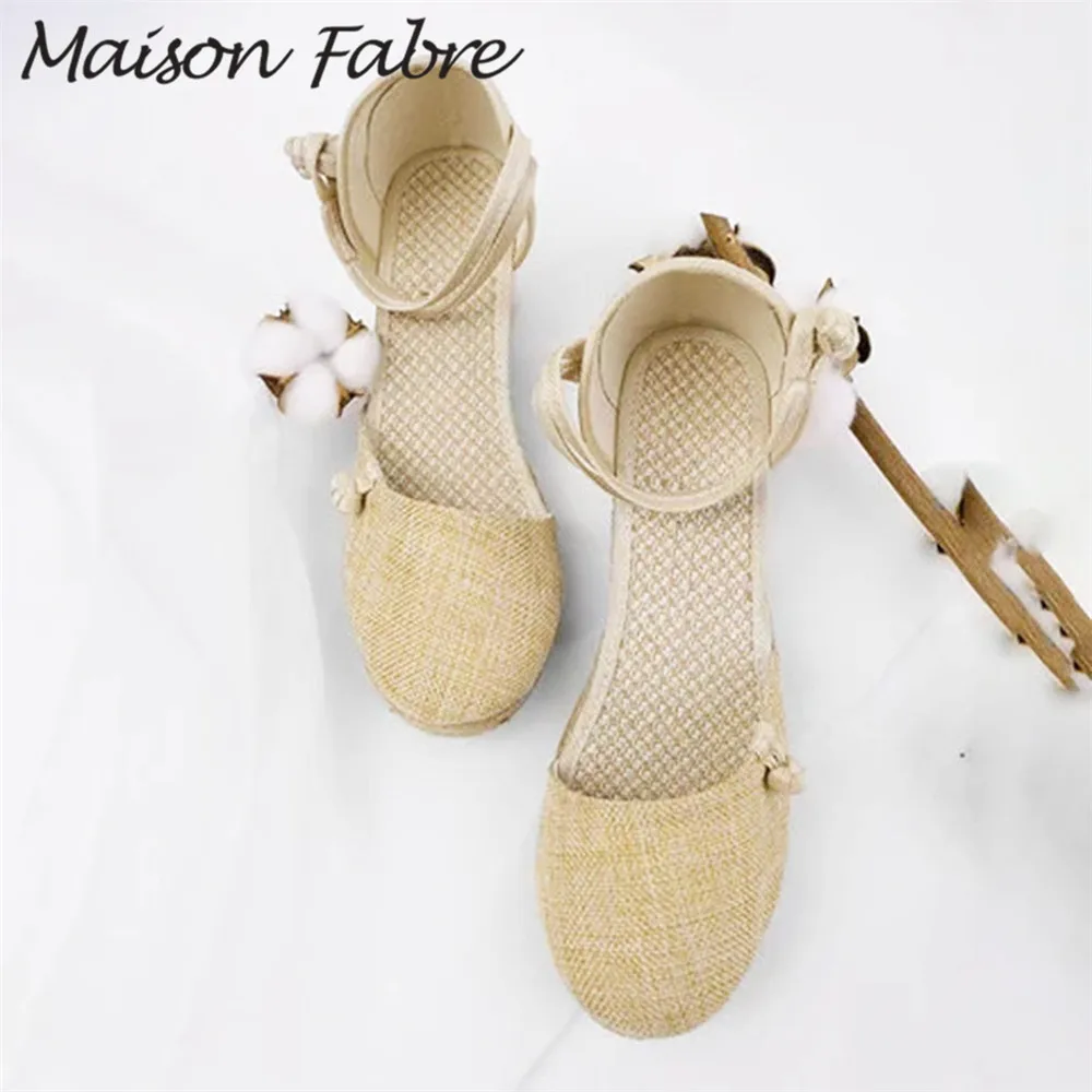 Сандалии SAGACE женские с ремешком на щиколотке пляжные босоножки танкетке пряжкой