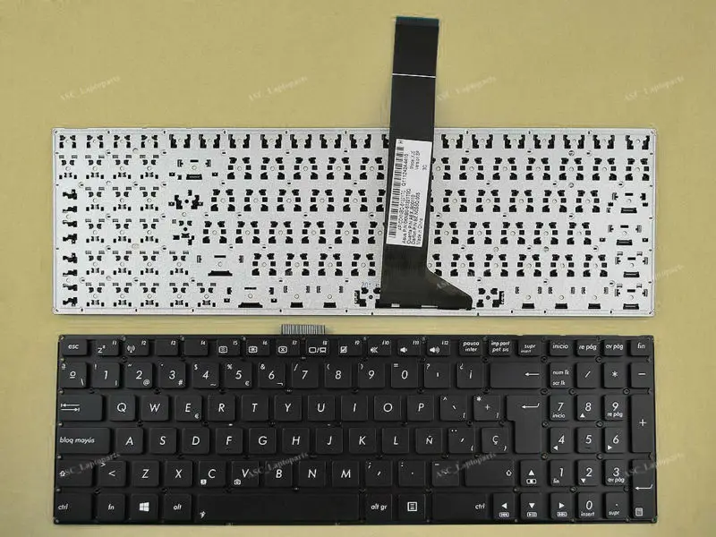 Клавиатура SP SpanishTeclado для ноутбука Asus R510J R510JD R510JK R510L R510LA R510LB R510LC, черная, без рамки, WIN8
