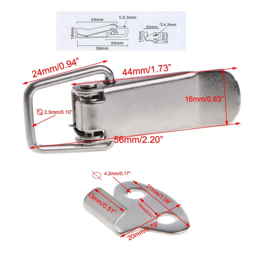 OOTDTY 4 Pcs Hardware Cabinet Boxes Spring Loaded Latch Catch Toggle Hasp Woodworking Tools Home Improvement- |