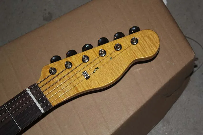 Высокое качество клен шеи American Винтаж ❢ Telecaster Custom Shop гитары Sunburst белый жемчуг