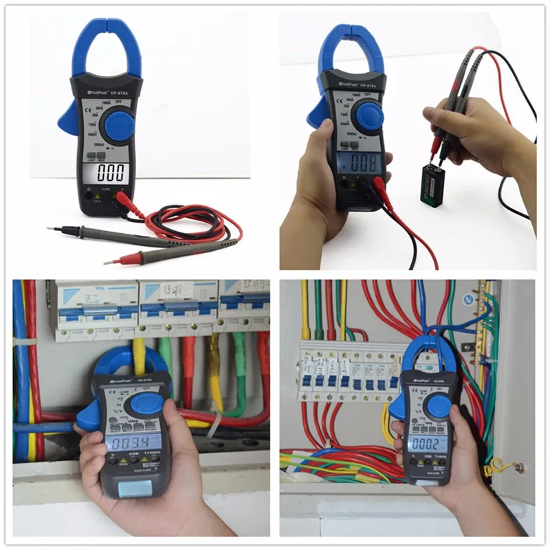 HoldPeak HP-870N Автоматический диапазон постоянного тока переменного тока цифровой клещи мультиметр Pinza Amperimetrica Amperimetro True RMS частота подсветка