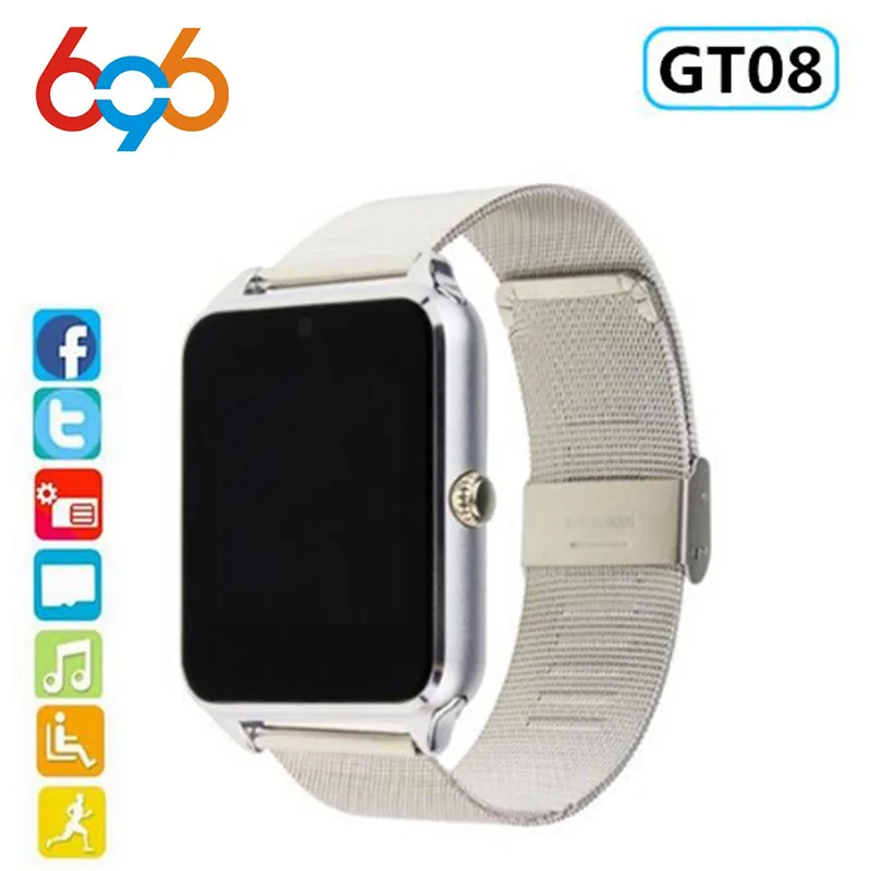 Смарт-часы GT08 Plus металлические часы Bluetooth подключение Android телефон Поддержка SIM TF