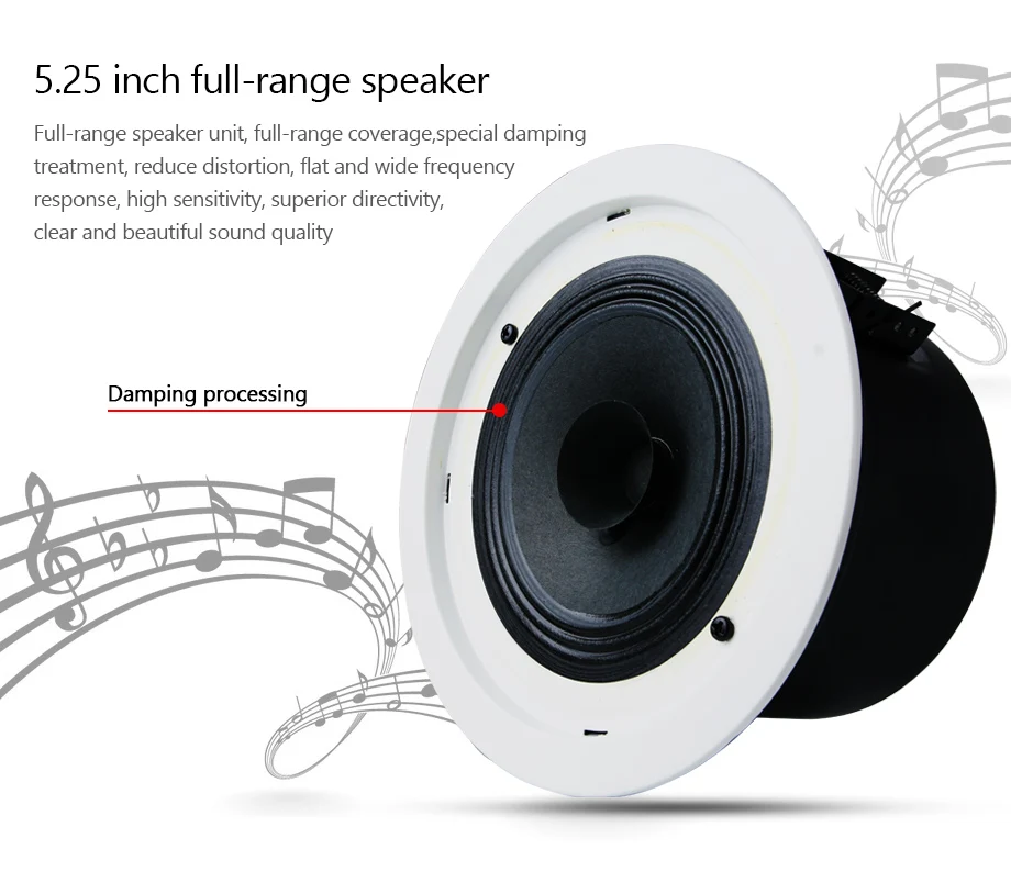 Oupushi pa system 6w динамики для ванной комнаты 4,5 дюймов полный спектр в настенном объемном звуке водяные колонки для домашнего кинотеатра