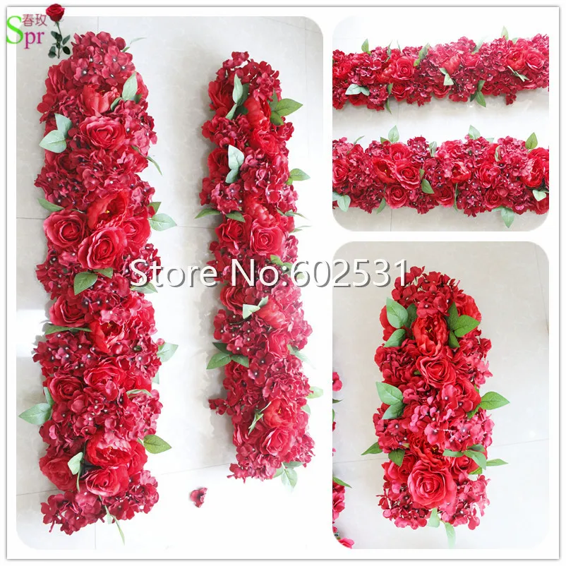 SPR Red wedding arch table runner flower wall stage backdrop decorative wholesale artificial centerpiece 10pcs/lot | Дом и сад