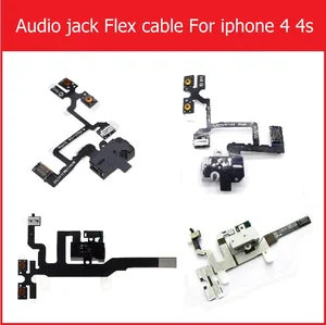 Лучшее качество, аудиоразъем для наушников, гибкий кабель громкости для iPhone 4, гибкий кабель с бесшумным переключателем, черный и белый цвета