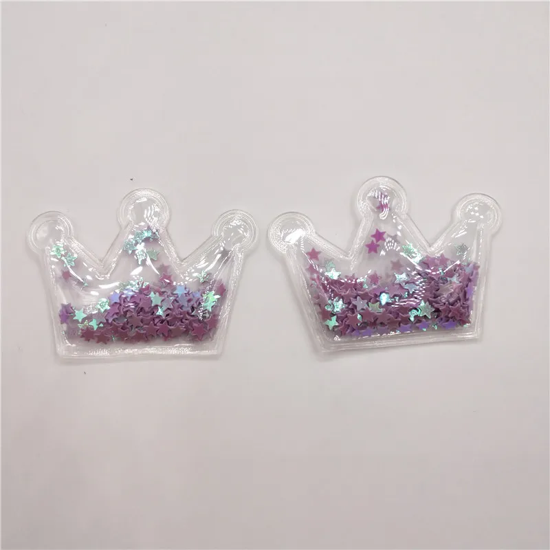 10 шт./лот 5,5x4 см Bling блесток Корона Мягкая аппликация для одежды и аксессуаров для волос