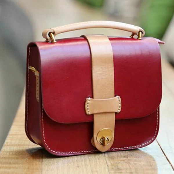 Red Bag TWTOPSE кожаная сумка для велосипеда Brompton, Аксессуары для велосипеда, ручная работа, обновленная сумка через плечо, рюкзак, прочная корзина - Цвет: Red Bag