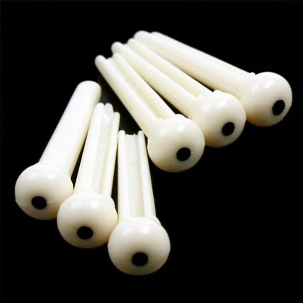 

XFDZ Tint Bridge Pin+String Winder Plus Nut Saddle Set for Acoustic Guitar, Black & white, 6 Piece
