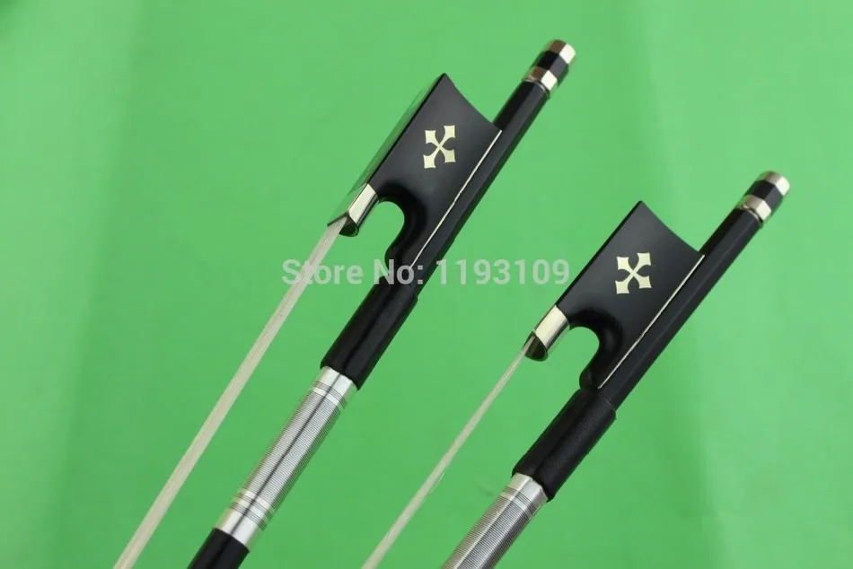 Горячая Распродажа Новый черный углеродное волокно Скрипка Лук 4/4 белый конский