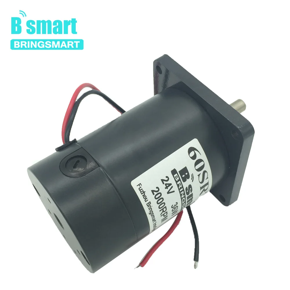 Bringsmart 60SRZ-Y высокое Скорость Мотор 12 v-24 v Мини Dc электрический двигатель 2000 об/мин 4000 об/мин 36 Вт двусторонний Зефир мотор Robot Car