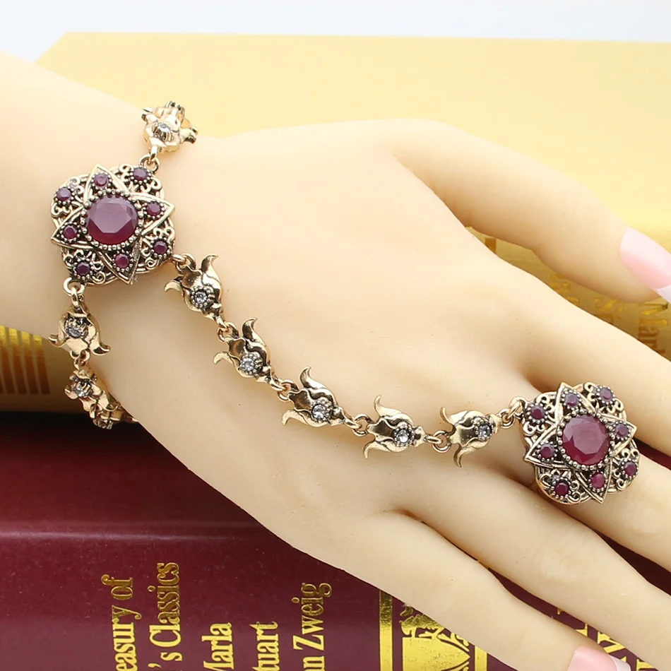Женский ювелирный комплект из кольца и браслета в турецком стиле|jewelry sets for