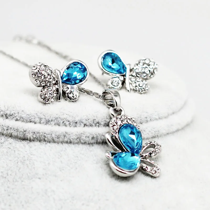 Комплект из колье серёг и браслета с австрийским кристаллом|jewelry swivel|necklace pyramidjewelry