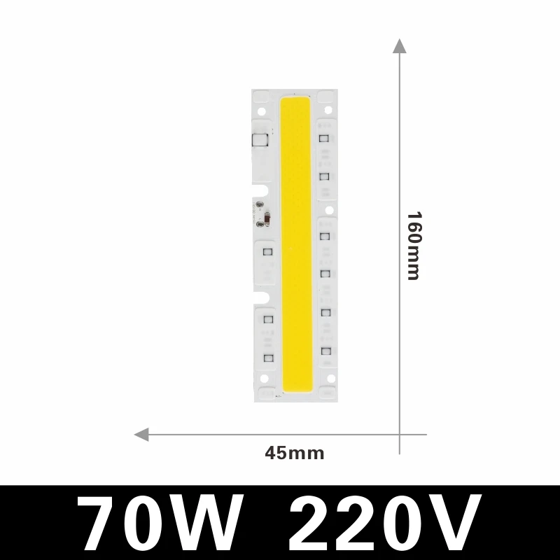 long chip 70W COB светодиодный ламповый чип 220V Smart IC, без необходимости драйвера, Ампульный светодиодный светильник, прожектор, точечный светильник 10W 20W 30W 50W 70W 100W 120W Diy светильник ing - Испускаемый цвет: long chip 70W