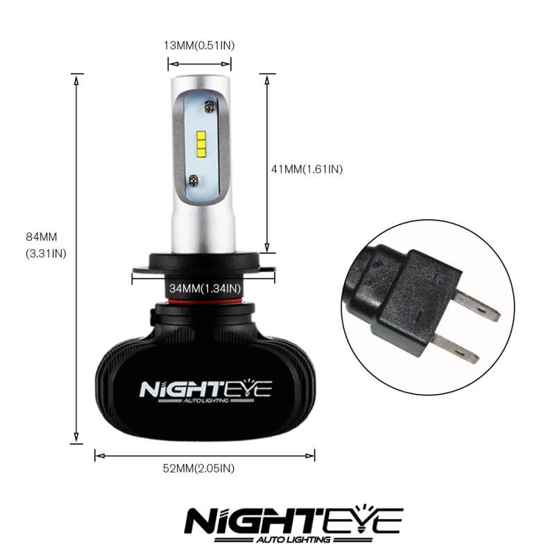 NIGHTEYE S1 H7 светодиодный светильник 50 Вт 8000лм все в одном автомобиль s лампа фары