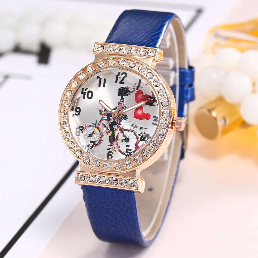 2018 Новая девушка со стразами Для женщин часы Симпатичные Кристалл наручные Мода