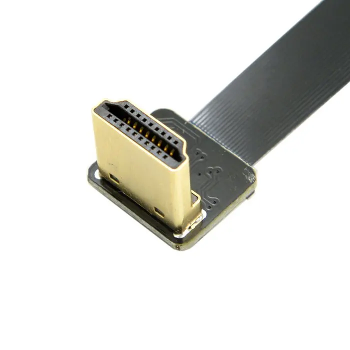 0 2 м/0 5 м FPV HDMI тип A мужской вниз Угловой 90 градусов к Мужской HDTV FPC плоский кабель