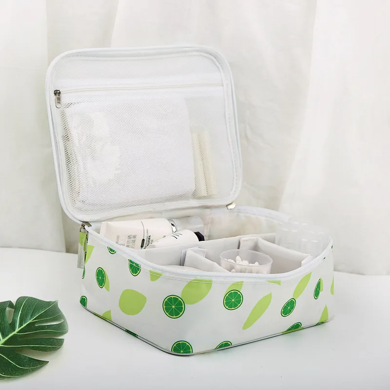 white green orange IUX новая женская сумка для макияжа большая сумка для путешествий косметички косметичка органайзер косметичка наборы дорожная сумка для мытья - Цвет: white green orange