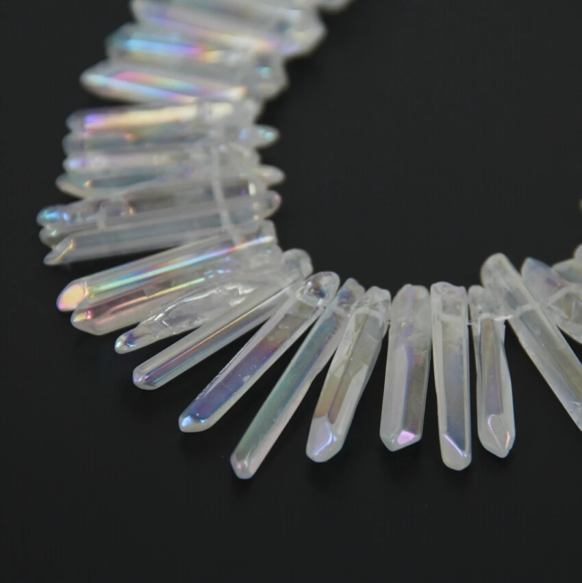 Натуральный кристалл полированный AB титановый белый кварцевый бисер