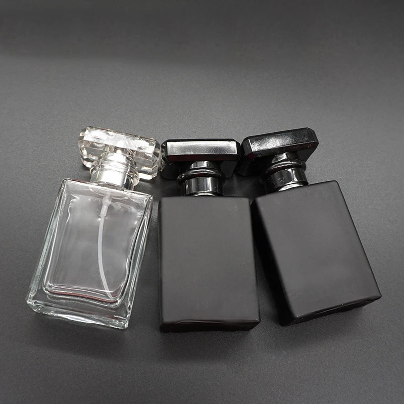 10pcs/lot 30ml Black/Clear Glass Perfume Sprayer Atomizer Bottle DIY Empty Fragrance Spray Sub bottling Press Cosmetic Container