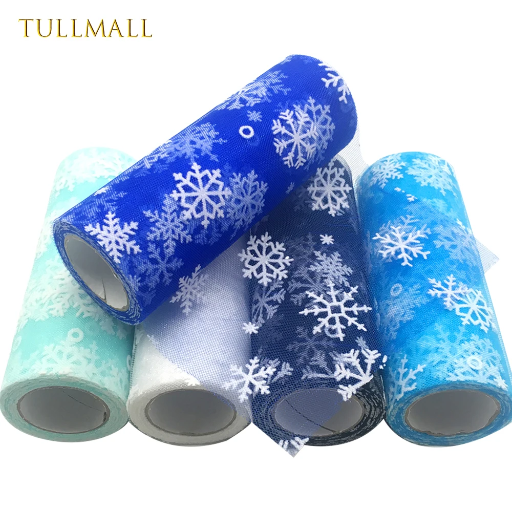 TULLMALL Снежинка тюль рулон 15 см 10 ярдов Baby Shower Fabrick Spool свадебное украшение для