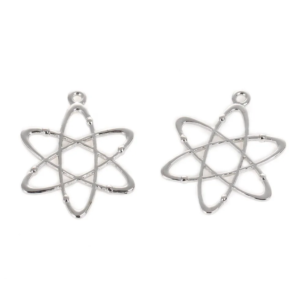 DoreenBeads цинковый сплав на основе атома химия подвеска в научном стиле серебристый цвет золотой цвет для DIY ювелирных изделий 33 мм x 26 мм, 10 шт