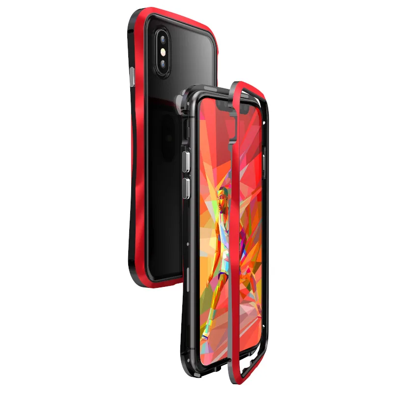 Для iPhone X XS MAX XR чехол Магнитная Адсорбция маленькая Талия алюминий металлический