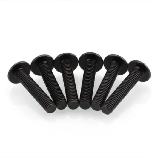 50pcs M6 phillips screws truss mushroom large umbrella round head full tooth bolts carbon steel black 8mm-40mm long | Обустройство