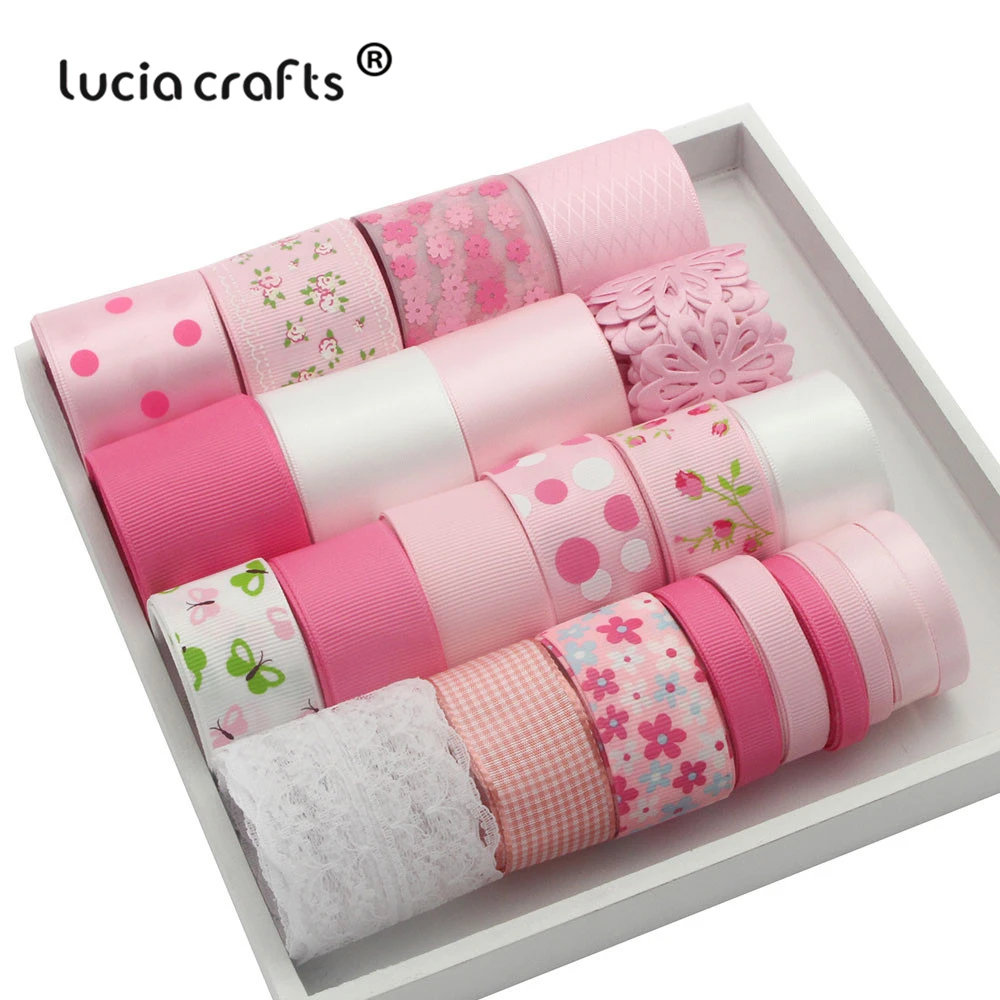 Lucia crafts 6-40 мм смешанный стиль сатин/корсаж/органза лента набор отделка Кружева DIY Свадебная Упаковка бант Декор материалы S0604