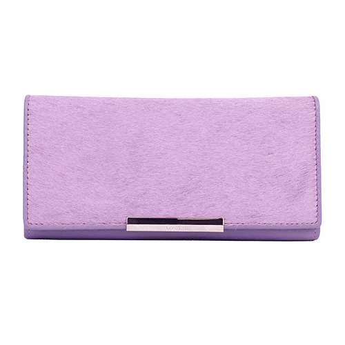 Light Purple COMFORSKIN, Новое поступление, Женский кошелек из конского волоса и воловьей кожи с застежкой, брендовый европейский и американский клатч, кошельки Carteira Feminina - Цвет: Light Purple