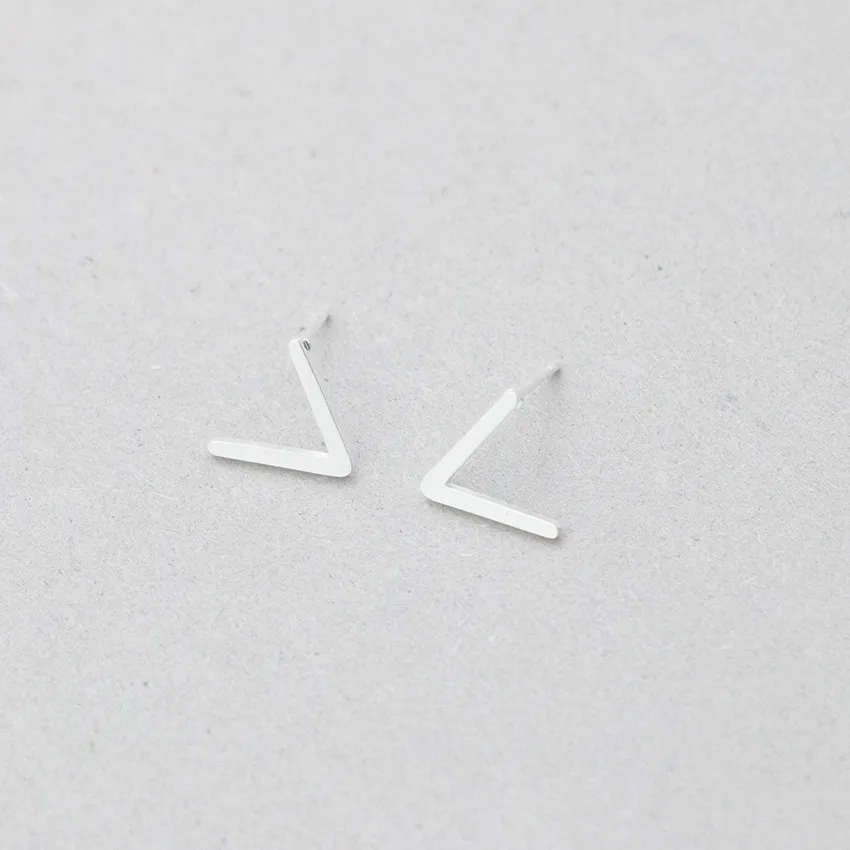 Розовое золото шеврон V серьги гвоздики для женщин мужчин модные Brincos Ювелирные