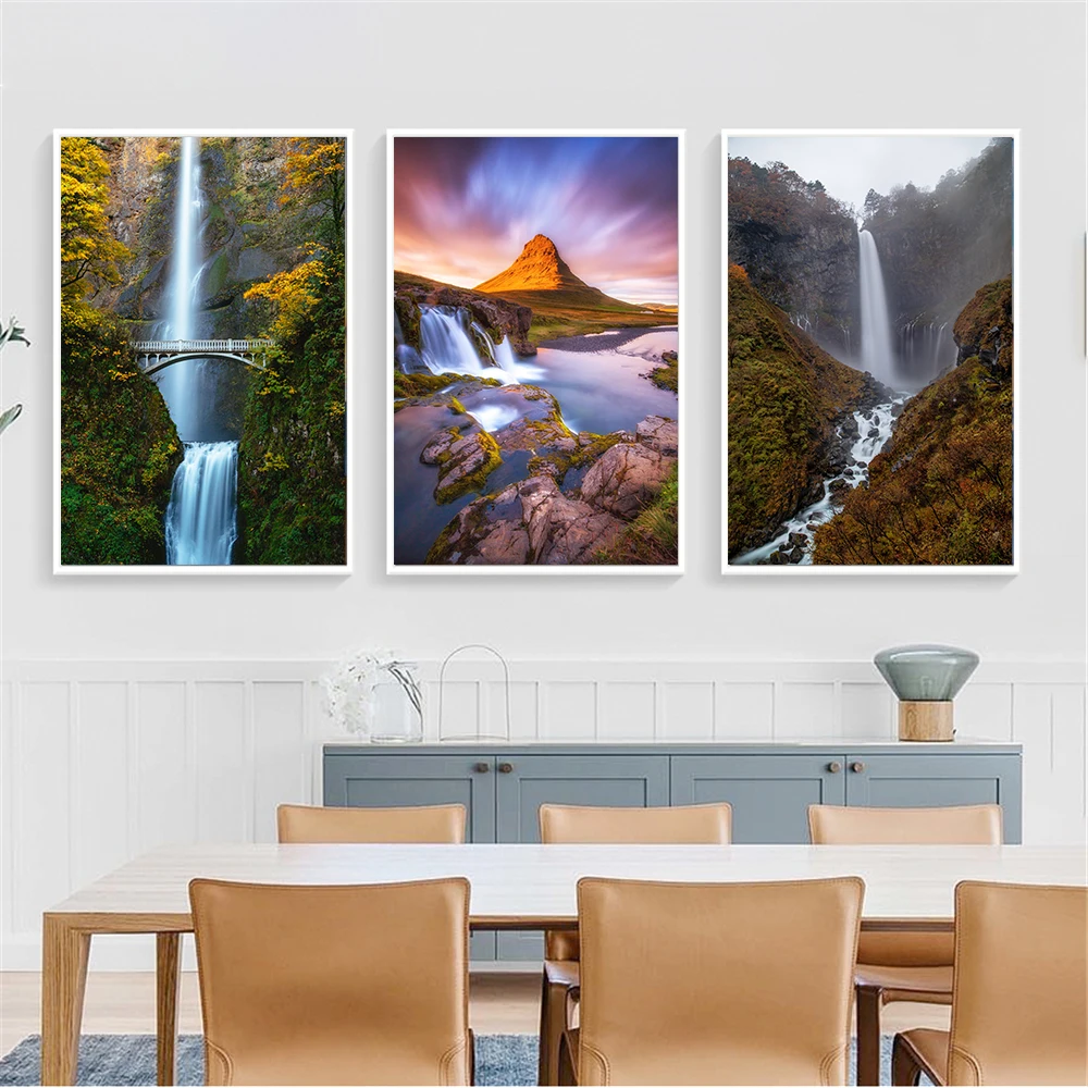 Холст декоративный пейзаж постер водопад картина Гора Спальня украшение дома