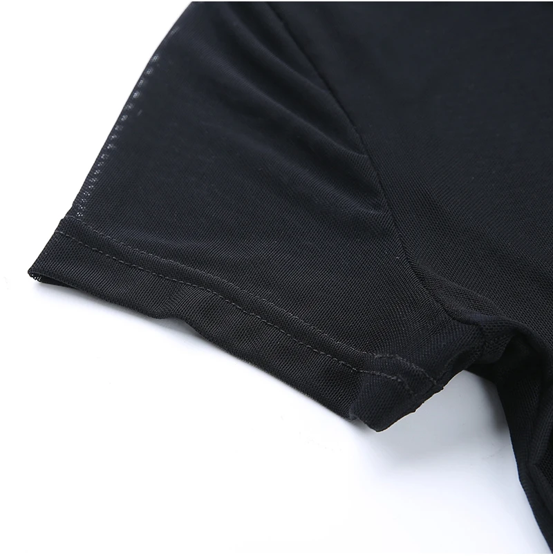 Женский сексуальный прозрачный укороченный топ бандажный короткий рукав Sheer Mesh Tank Женские Прозрачные teвечерние Party Club tunique femme Streetwear