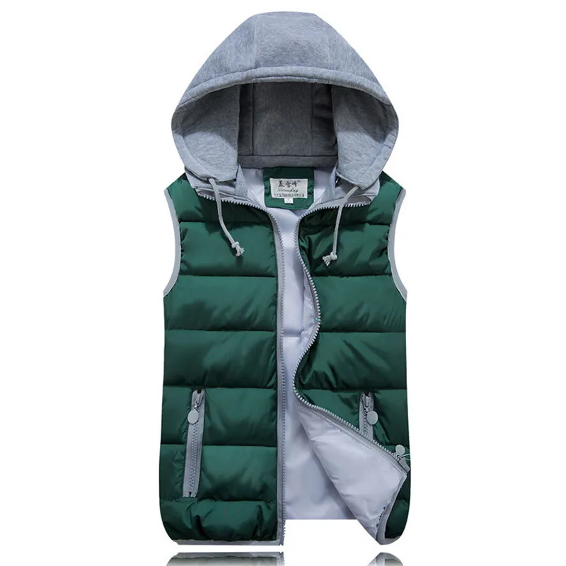 

YSDNCHI Winter Vest Fashion Women Autumn Waistcoat Female Thick Jacket Warm Hooded Down Cotton Collar Outerwear
