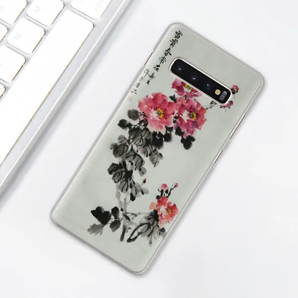 006 В китайском стиле живописи тушью чехол для телефона для samsung Galaxy S10e S10 плюс S7 S8 S9 Plus Note 8 9 M10 M20 M30 жесткий чехол Coque - Цвет: 006