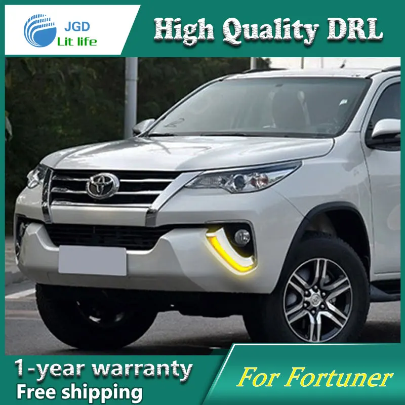 Автомобильный Стайлинг светодиодный светильник дневного света для Toyota Fortuner DRL 2016