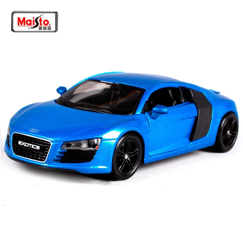 Модель автомобиля Maisto Audi R8 1:24 литой под давлением игрушка черного и синего цвета