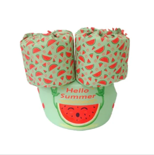 Green Watermelon Hot Toddler Life Jacket Kids Swim Vest Arm Bands Swimming Buoyancy Aid Pool Wear Float Safe - Цвет: Green Watermelon