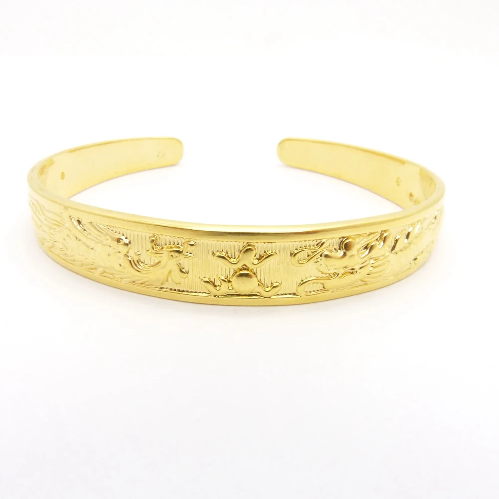 

Carved Yellow Gold Filled Womens Cuff Bangle