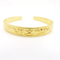 carved yellow gold filled womens cuff bangle