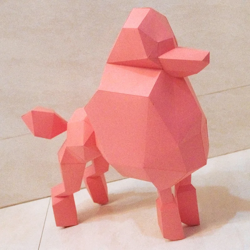 

3d пазл, пудель, собака, бумажная модель, бумажные животные, домашний декор, пазлы, Обучающие игрушки «сделай сам», подарок на день рождения дл...