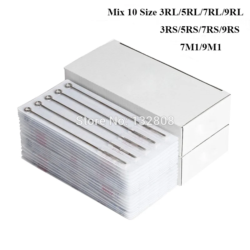 Mix Size Needles Новейшая татуировочная машина стрекоза, роторная татуировочная машина для Liner Shader с микс 10 размеров, иглы для татуировки и наконечники для татуировки - Цвет: Mix Size Needles