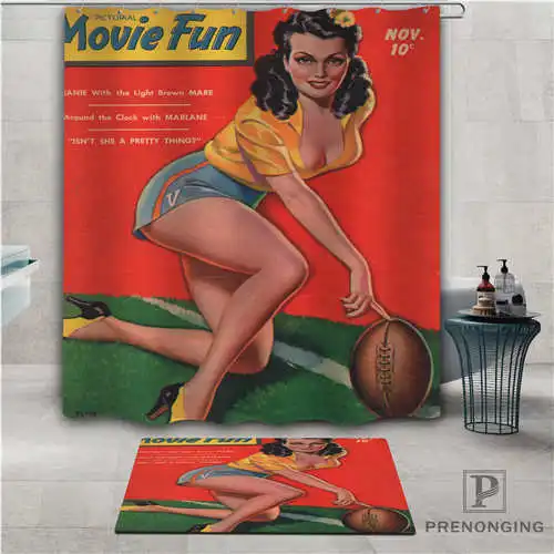На заказ pin up girl (1) Водонепроницаемая занавеска для душа коврик дома ванной