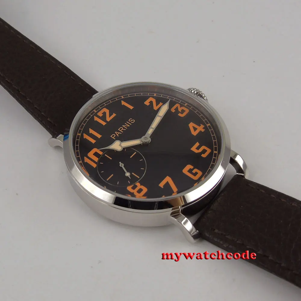 Отполированные мужские часы P274B с черным циферблатом и кожаным ремешком 46 мм 6497 |