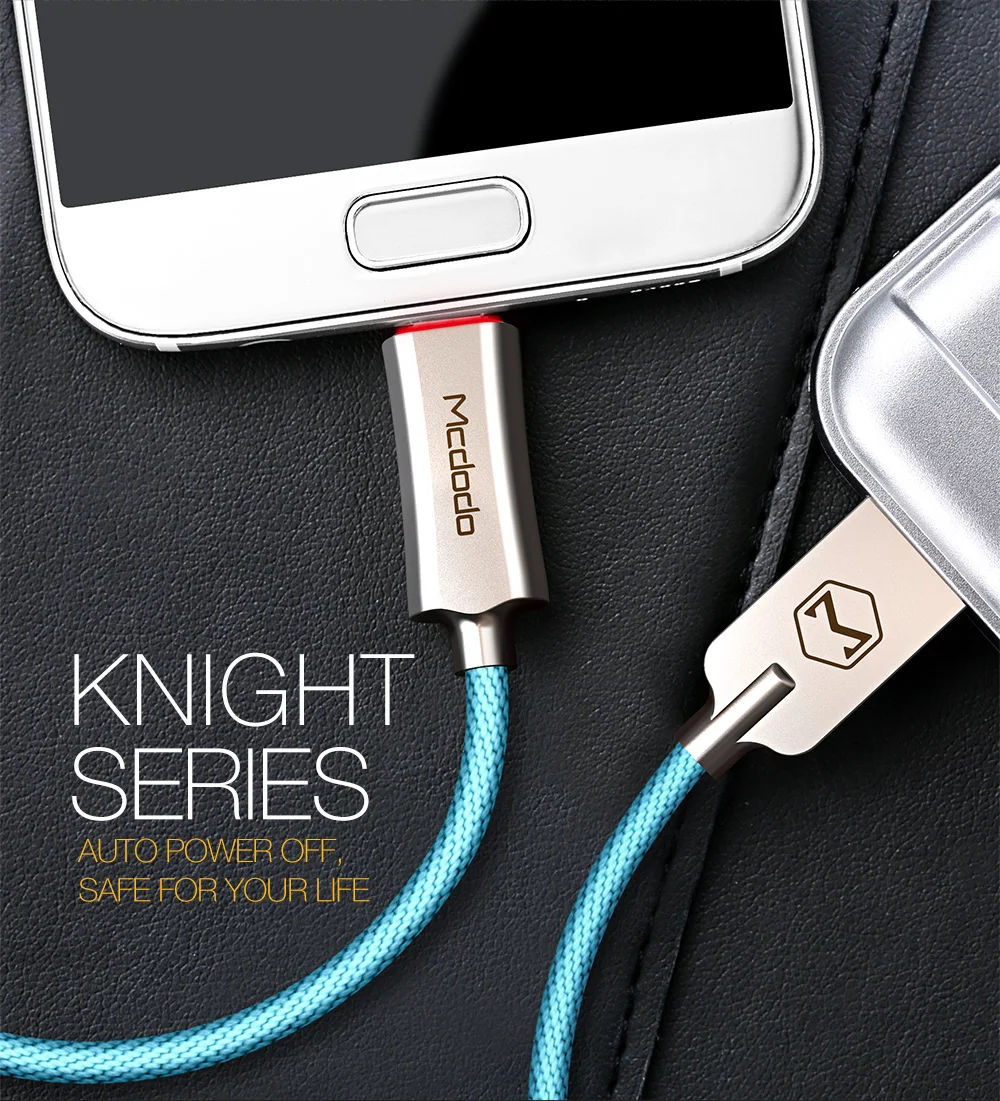 Mcdodo mi cro USB кабель для samsung Xiao mi red mi A6 Note 5 huawei QC3.0 Быстрая зарядка автоматическое отключение USB светодиодный кабель для зарядки данных