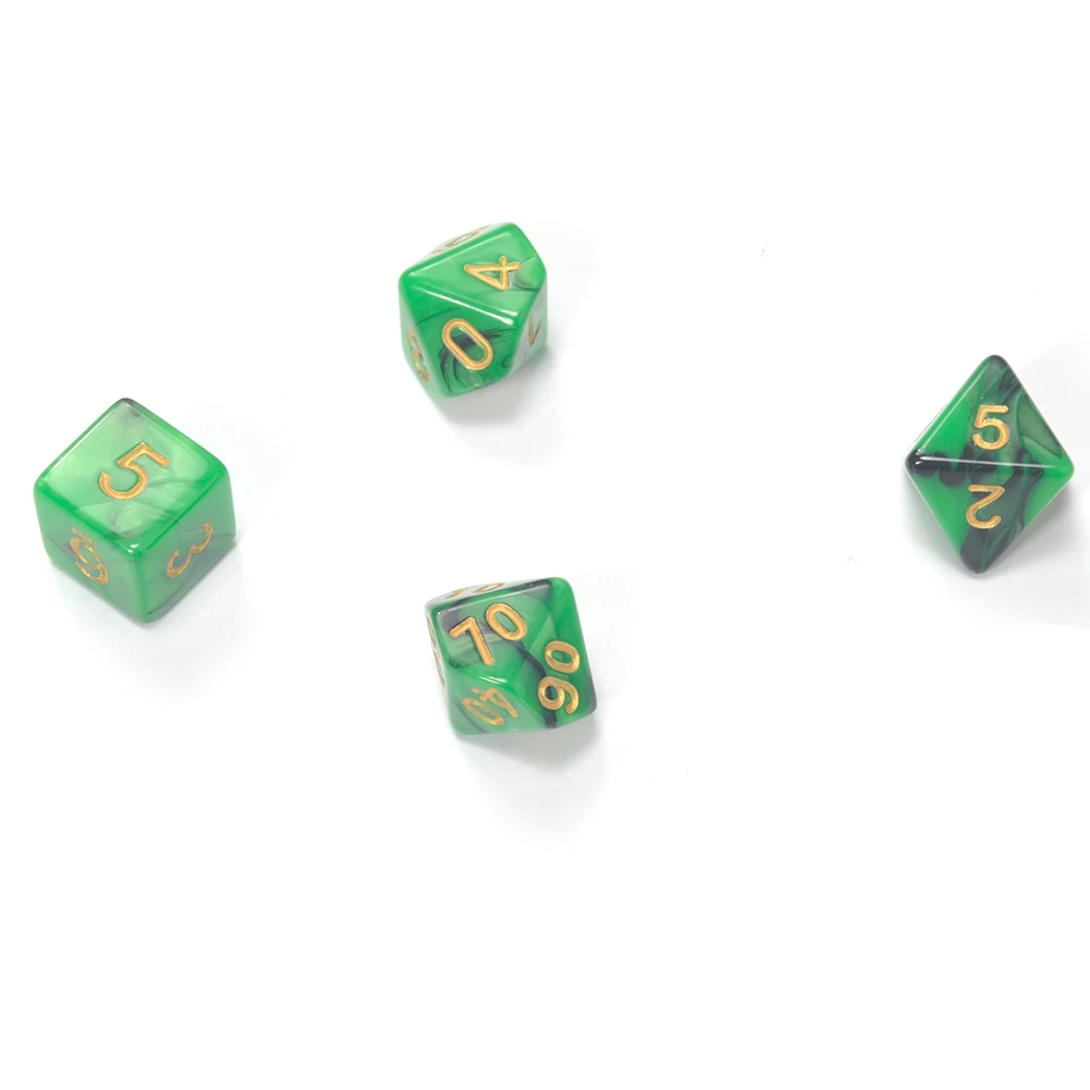 7 шт набор Игральный костей с Туманность эффект покер d & d4 d6 d8 d10 % d12 d20 многогранные