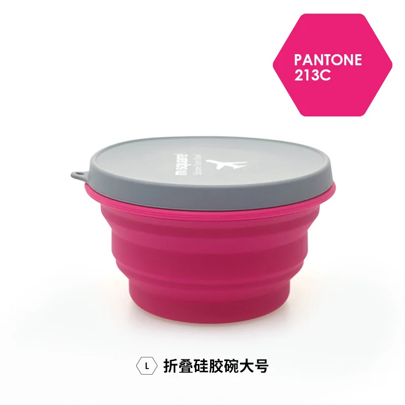 Red Bowl- 1000ml Силиконовая миска, портативная складная миска, Набор чашек для еды, путешествий, спорта на открытом воздухе, пикника, миска для лапши, чашка для воды - Цвет: Red Bowl- 1000ml