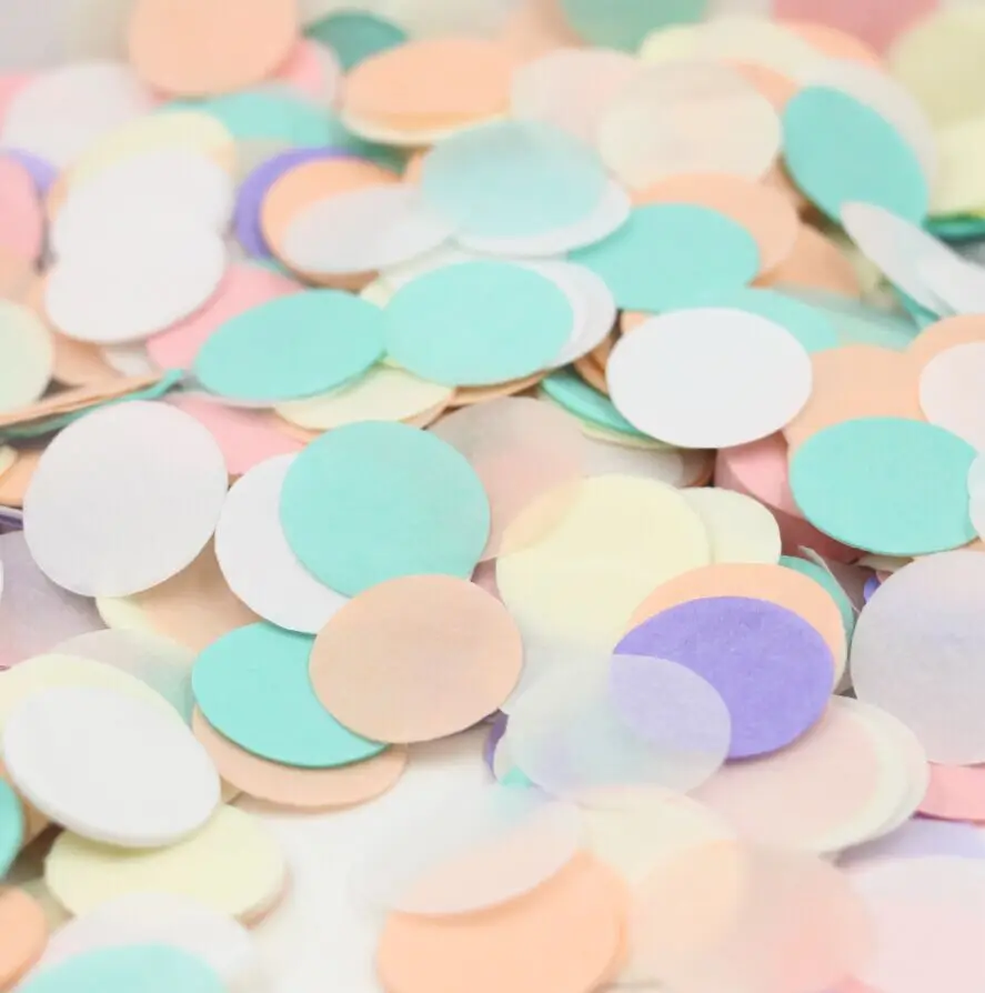 (600 штук/пакет) 2 дюйма Пастельная бумага конфетти воздушные шары свадебный фон