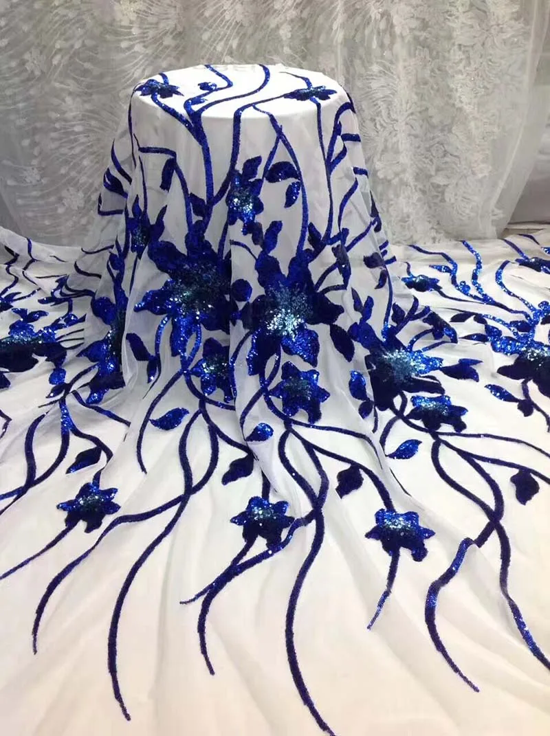 Африканская кружевная ткань с блестками 2019 горячая расшитая Высококачественная