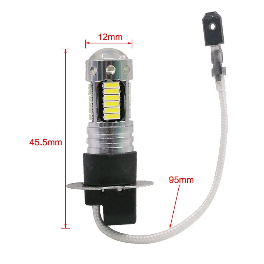 HYZHAUTO 1 шт. H3 светодиодные лампы для противотуманных фар 4014 30smd дневные ходовые