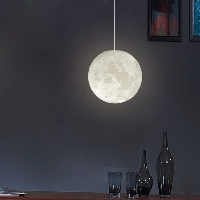 Современная креативная 3D печать Луны droplight украшение дома модные осветительные